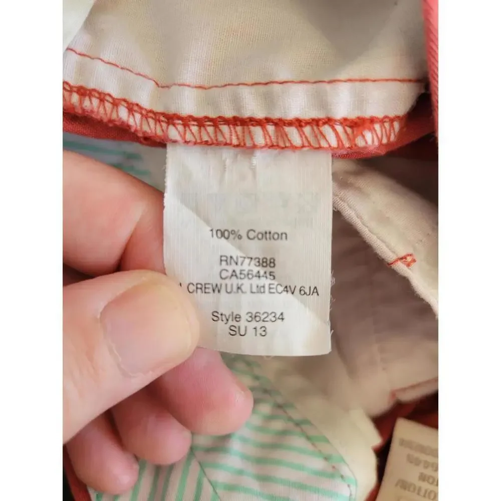 J Crew size 2 rusty coral cotton broken in chino shorts - Picture 4 of 5